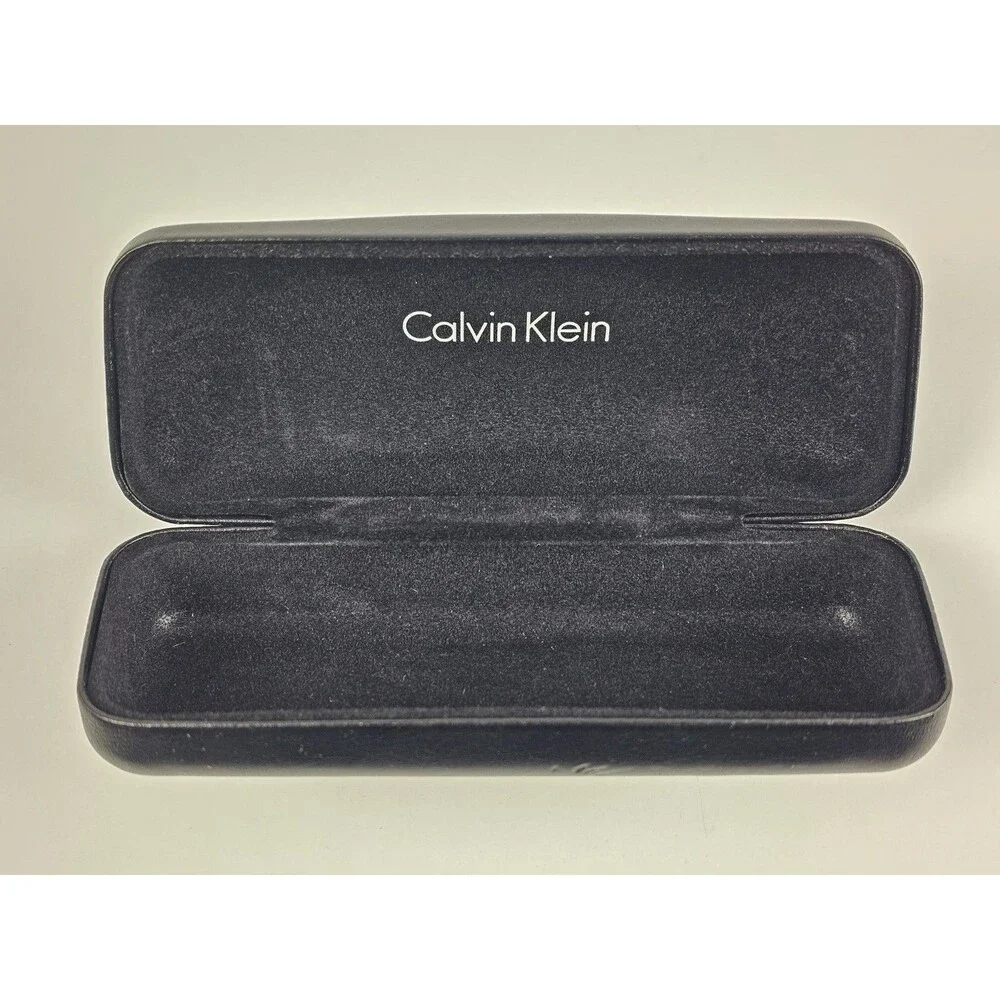 Calvin Klein Hard Shell Eye Glass Case Black Clam Shell